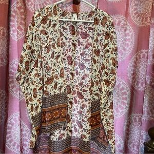 Paisley print cardigan